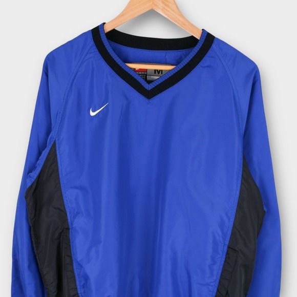 Vintage Nike Team Pullover Windbreaker Jacket Blue Black Men's Medium - Picture 2 of 4